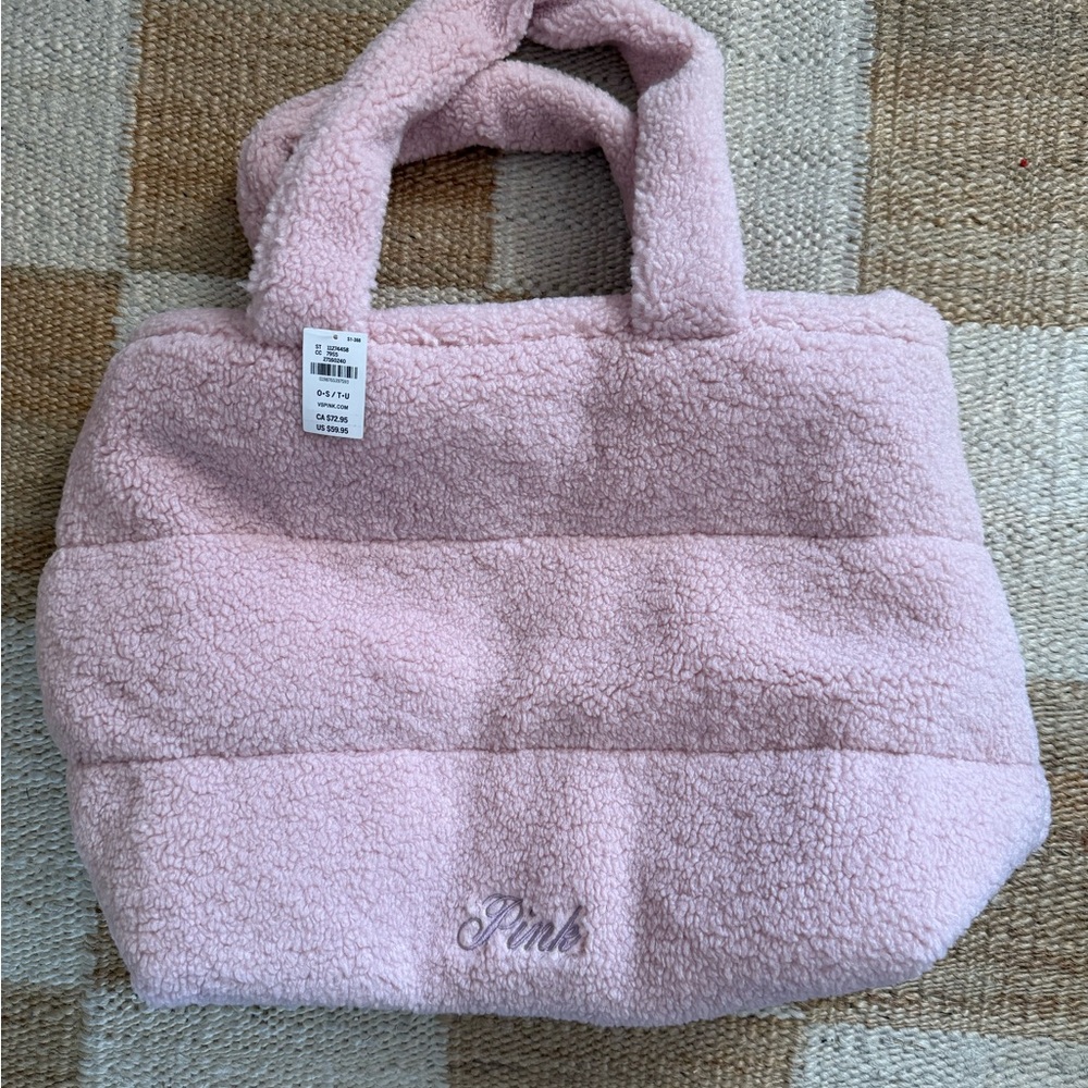 PINK Victoria's Secret Soft Sherpa Quilted Tote